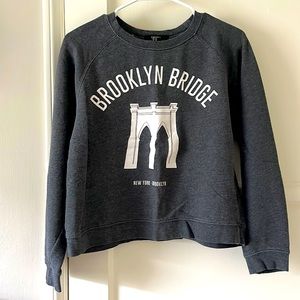 Forever 21 Grey crop top sweater; crew neck sweatshirt